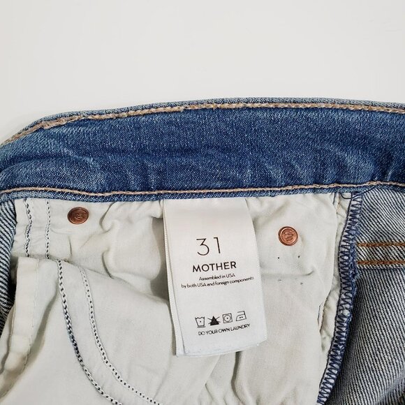 MOTHER Womens High Waisted Rascal Ankle Jeans 31 Love Gun Distressed Fra… - Picture 9 of 16